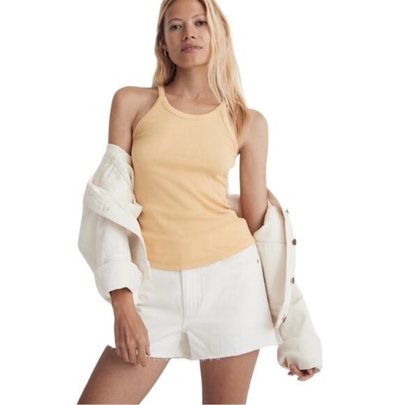 Madewell‎ Women's Supima Rib '90s Tank | Sundried Wheat | S - Picture 2 of 9